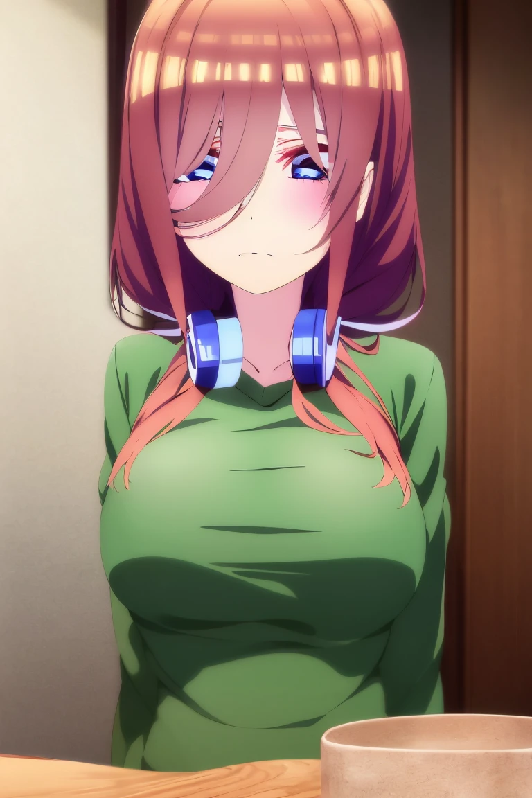 Anime girl with long black hair wearing a white shirt and a flower crown., beautiful animated portrait, awesome anime face portrait, beautiful anime girl, Kawaii realistic portrait, detailed portrait of anime girl, anime girl portrait, 3d realistic anime style., realistic young anime girl, realistic anime art style, young anime girl, anime realism style, realistic anime art style, They hold her breasts from behind while she laughs