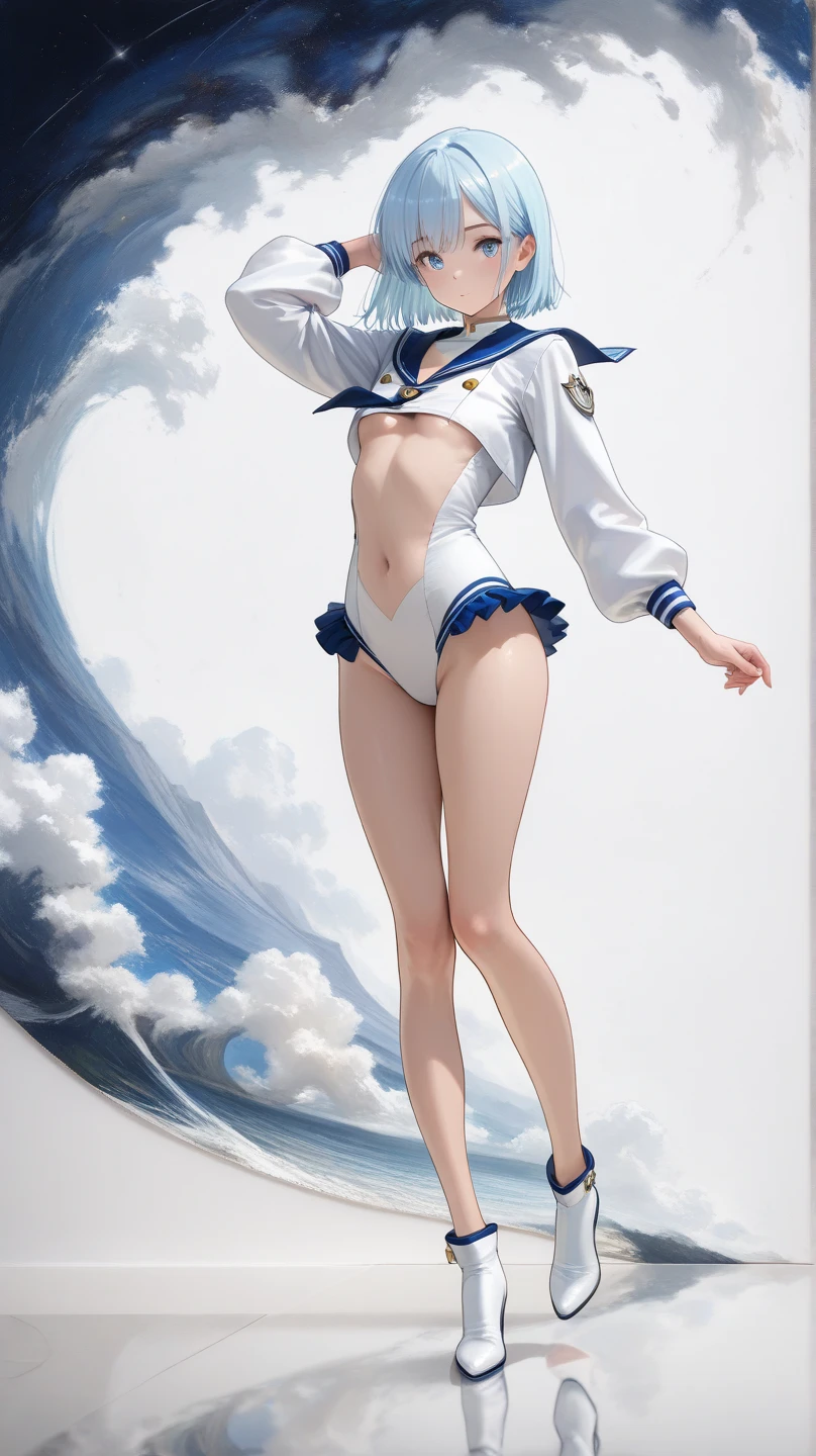 (((Transparent vinyl bikini:1.35)))、(((Spread your legs wide:1.35)))、((Touching the thigh))、(((Draw only one woman: 2))), Beautiful 18 year old Japanese woman, (High school girl in short sleeve sailor suit: 1.5), (Sailor uniforms from strict Japanese girls' schools), ( A high school girl pretends to be sitting in a church pew: 1.2), (Beautiful and intricate stained glass in the background: 1.5), ((1 screen)), 8K, RAW shot, Highest quality photos, Tabletop, Nice realistic pictures , ((Anatomically correct proportions: 1.5)), ((Perfect proportions)), A cute woman like a Japanese idol, Detailed face, Fine grain, Thin Nose, Detailed hands and fingers, Detail Arm, Detailed skin, Detailed legs, Short torso, Slender body, (Shiny long hair: 1.5), (Large Breasts: 1.5), A fitted sailor suit