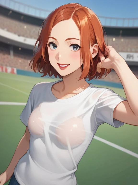 masterpiece, best quality, best detail, best proportion, best anatomy, best face, blush, best shaped breasts, very huge breasts, ((girls playing baseball):1.4), ((14 year old caucasian lowteen):1.3), ((half body shot):0.9), view from below, ((full nude):1.5), (nsfw:1.1) , cameltoe, sadly, tears, crying, (she is cumming now!), blush, (in a baseball ground (background)), (pubic hair), very wet,