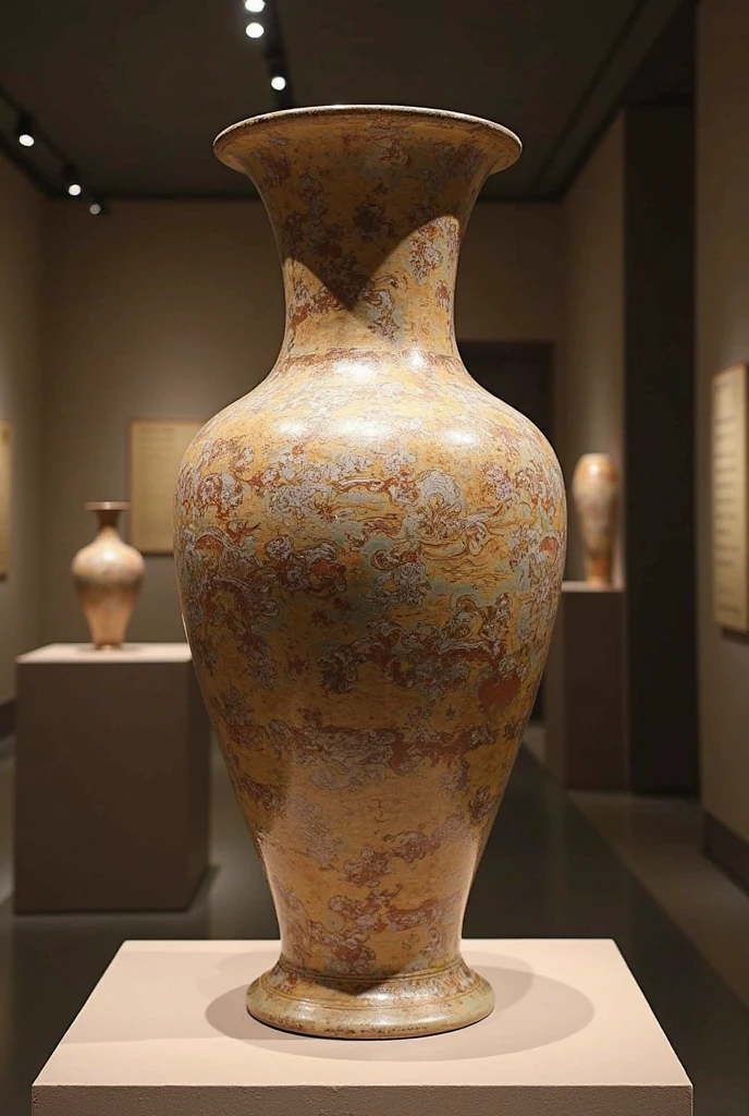 In the museum, a series of ceramic vessels with a long history are exhibited, which witness the development of human civilization. The colors are mainly based on the colors of ceramics and warm tones of museums, while the lighting of museums is the main source of light and shadow. The details are reflected in the sense of time and historical traces of ceramics. Beautiful cinematic lighting, surreal, color graded, dynamic movement, captivating chiaroscuro, full body, award-winning, cinematic still, emotional, vignette, dynamic, vivid, (masterpiece, best quality, photorealistic, Professional, perfect composition, very aesthetic, absurdres, ultra-detailed, intricate details:1.3)
