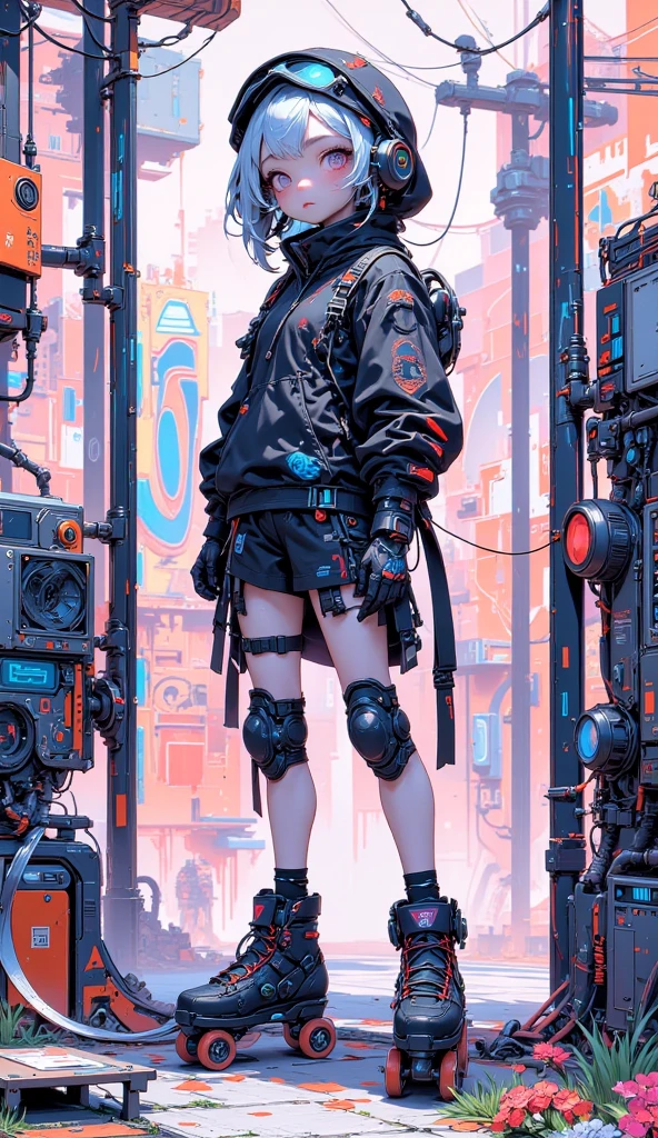 ceramic skin, female robot face, cyborg, robot part, beautiful studio soft light, rim light, vibrant details, luxury ,cyberpunk, surreal, correct anatomy, Cable Wires, Microchips, Elegance, Beautiful Background, , Masterpiece, Illustration stunning, fine detail, masterpiece, best quality, official art, robot, silver helmet, full body, sit and write <lora:EF-LowRA:0.25> dark theme <lora:MECH-CyberWorld_v1.1:0.25> cyber, cyberworld <lora:EF-Painted_poster_V1:0.5> Painted poster, 1girl, image border<lora:EF-GoodHands-beta2:0.5><lora:EF-GoodHands-beta2:0.5>