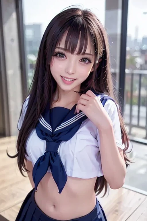 1 girl, very cute, Great face and eyes, (Beautiful lovely smile), (Very detailedな美しい顔), bright shining lips, Keep staring at me, so beautiful, (school uniform:1.3), Open chest、Cleavage、Big Breasts、(highest quality:1.4), (super high quality), (Very detailed), (Surreal, Realistic:1.37), Real skin texture, 8K wallpapers incorporating detailed CG, RAW Photos, Professional photos, Cinema Lighting,Short skirt、Put on your boots、