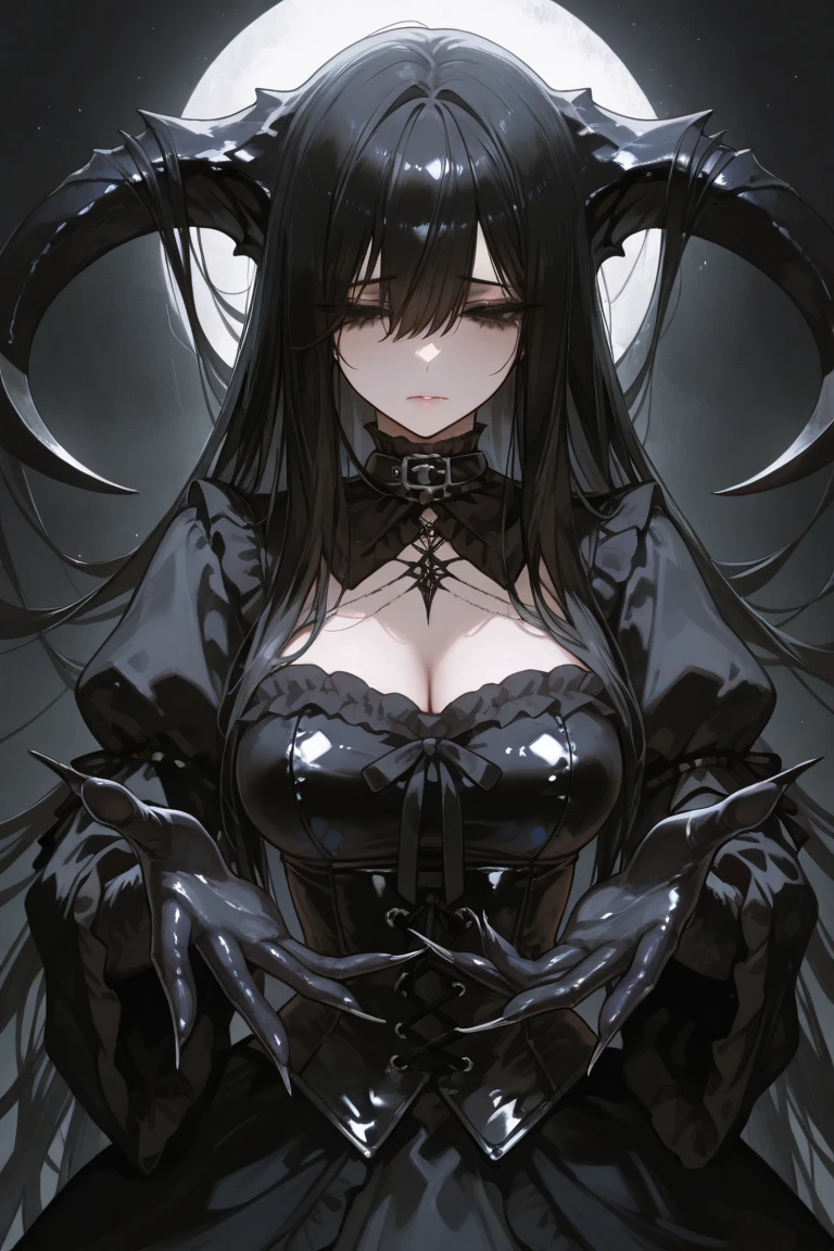 (Retratos femeninos surrealistas), (dark fantasy art: 1.6), Sombras profundas.