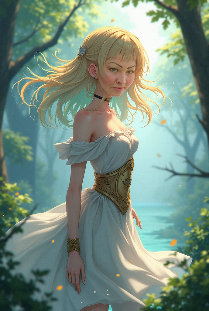 (masterpiece), (extremely intricate), photorealistic photo of rapunzel from the movie tangled, 1girl, solo, smile, long blonde hair, green eyes, jewelry, toned midriff, detailed legs, necklace, strapless dress, mountain background, (perfect composition:1.4), deviantart hd, artstation hd, concept art, detailed face and body, award-winning photography, margins, detailed face, professional oil painting by Ed Blinkey, Atey Ghailan, Jeremy Mann, Greg Manchess, Alex Gray, trending on ArtStation, trending on CGSociety, intricate, high detail, sharp focus, dramatic, award winning matte drawing cinematic lighting octane render unreal engine volumetrics dtx