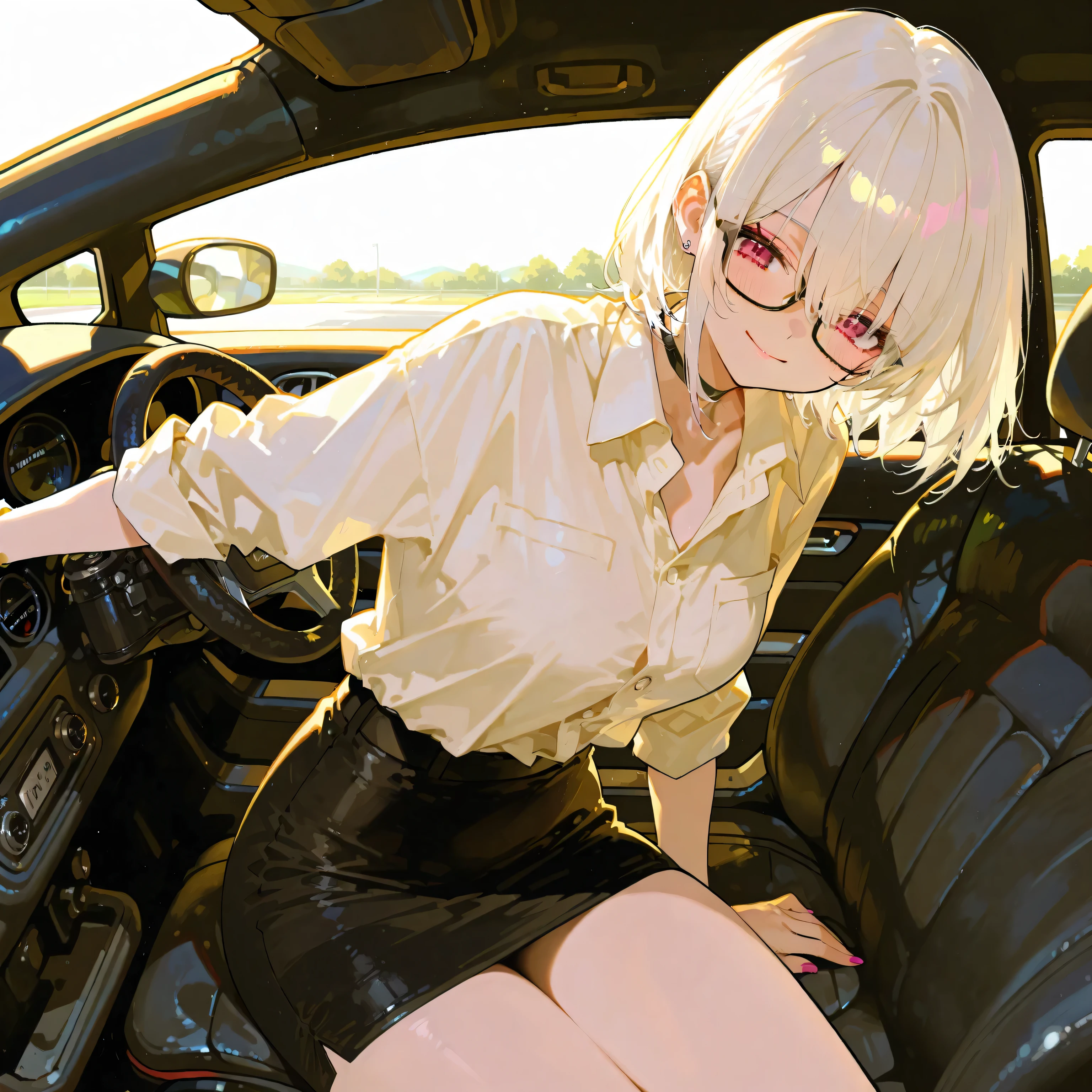1boy, suzuya aki, nijisanji, virtual youtuber, blonde hair,,hime_cut,bobcut,green eyeschoker, off shoulder , white shirt,off-shoulder shirt, long sleeves,black ribbon,loafers,frilled shirt, micro shorts , white socks, kneehighs,otoko no ko,{flat chest:1.3},,masterpiece,best quality,ultra detailed,blush,,droopy eyes,big eyes,slender,,, popsicle,, In the car,Sitting、((portrait)), ((licking a big popsicle)), ((tongue out:1.2, showing long tongue)), (holding bar of ice candy), licking a food by her long tongue,
(open mouth:1.2), big ice candy, puts face close to popsicle,