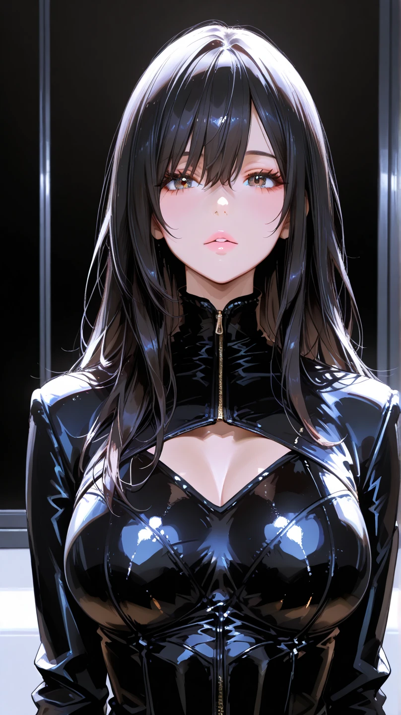 she is wearing black clothes, Exactly, High Cut Bodysuit.　Women&#39;s Boxing　Tifa Lockhart