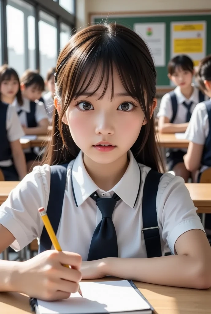 Pretty girl、impatient expression、surprised expression、I left something ...