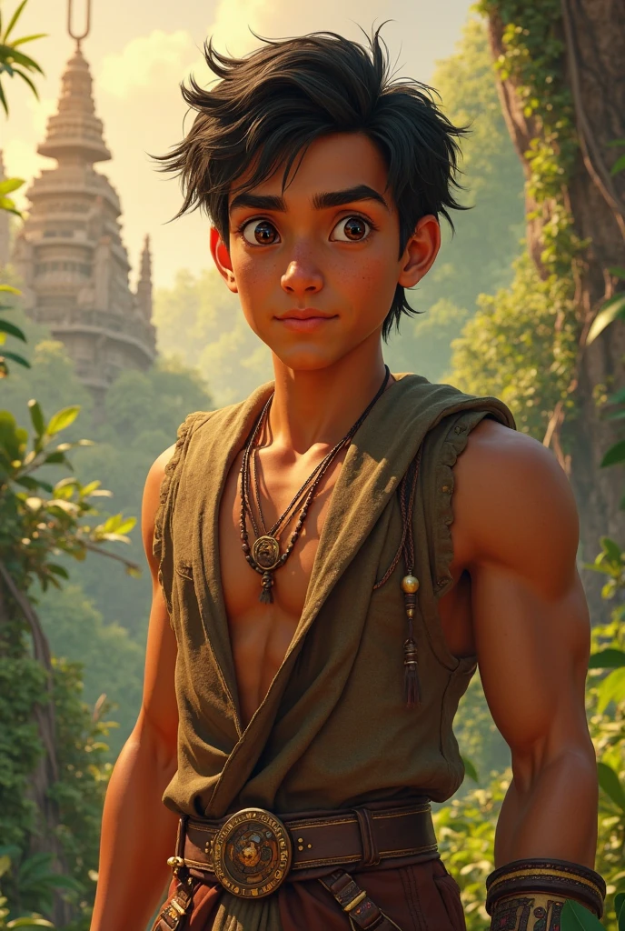 A boy with body of ramayan time whose color midium