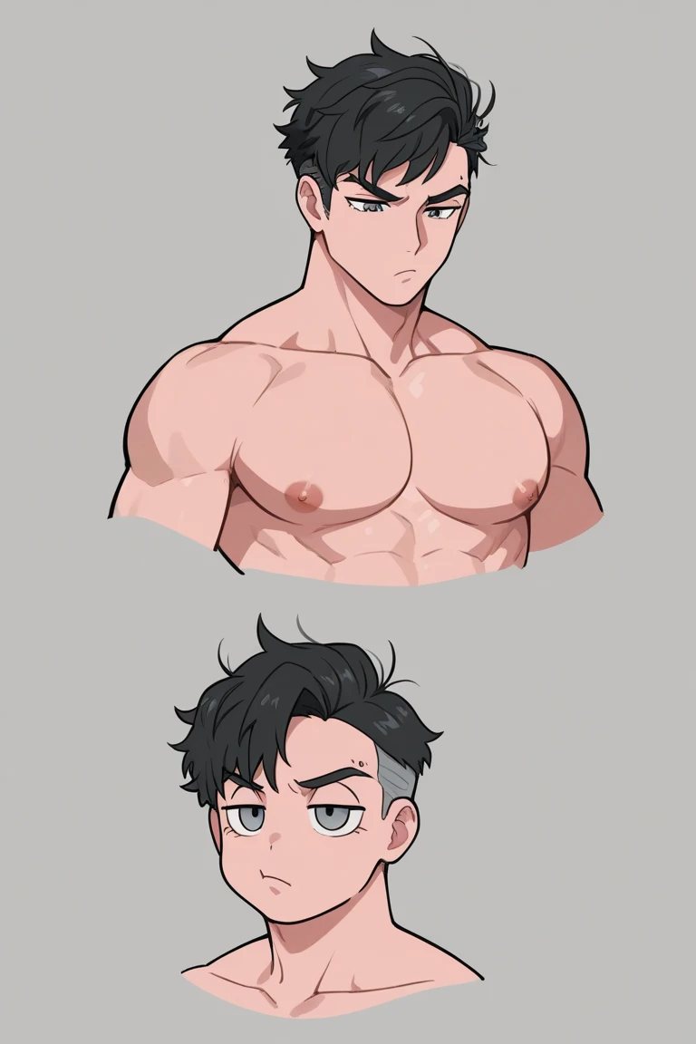sexy anime teen boys flexing their sweaty bodies in underwear, shirtless, anime art style, hairy armpits