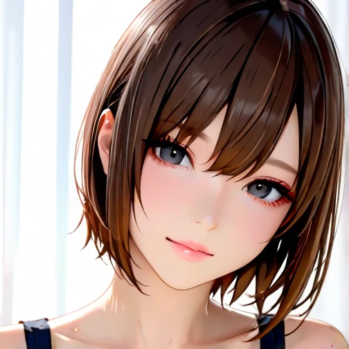 girl with, (((shorth hair))), sitting on, sideshot, (Skysky:1.3), (masterpiece, top-quality, Near and far law, depth of fields:1.5), florals, the woods, beautiful countenance, thighs thighs thighs thighs, frombelow, 8K, Raw foto, absurderes, Impresionismo, nffsw, Photorealsitic, film grains, chromatic abberation, hight resolution, ultra-detailliert, finely detail, 动态照明, Dramatic Lighting、shadowy、Sharp Focus、extremely detailed eye and face、Sharp pupils、Realistic pupils