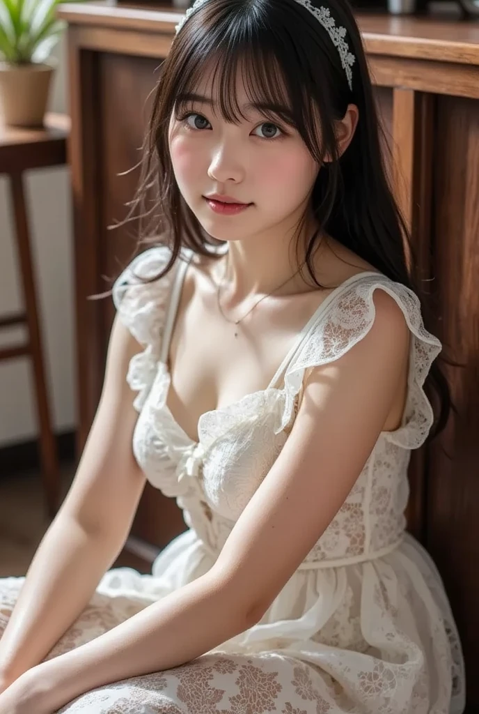 A slight smil、NSFW、((cammel toe))、(Female genitals:1.1)、Sexual young girl 、14years、 Adorable、 (Ruffled White Summer Dress:1.2) 、 (see -through:1.3)、 Twin-tailed 、 (a high chroma、top-quality:1.0)、 (highlydetailed skin)、 (Best Quality:1.1)、 (超A high resolution:1.0) 、(photographrealistic:1.0)、 (ultra-detailliert:1.0)、 (in 8K、 Raw photo:1.1)
