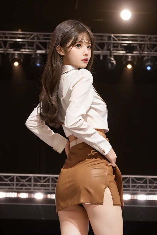 Stage idol live performance back view