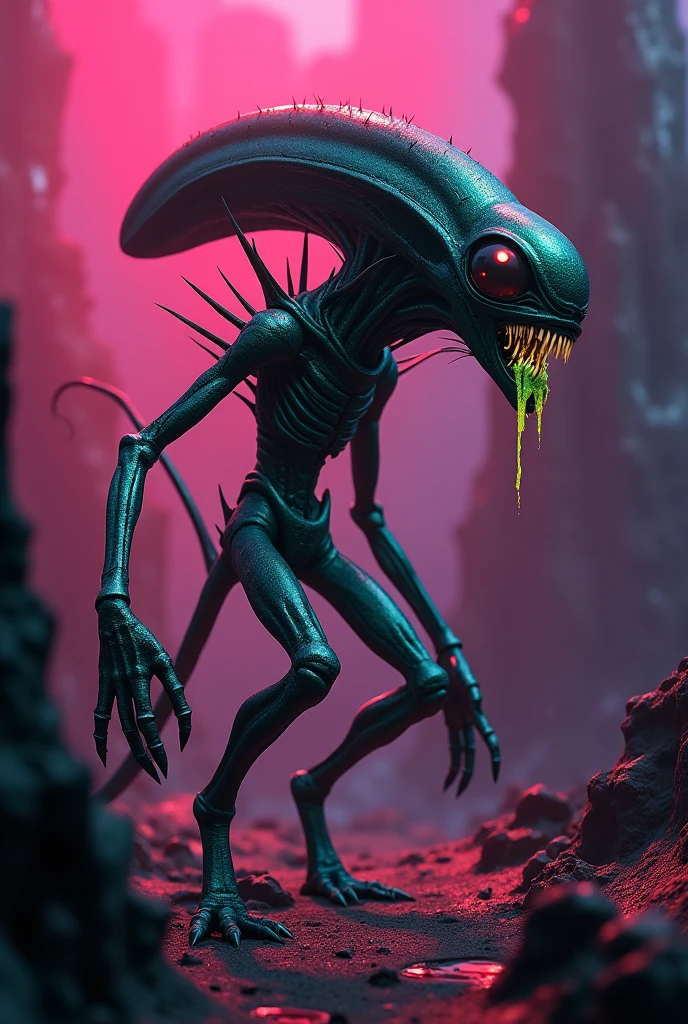 full body length,graphite goblin,native africa xenomorph,once pretty face,eyebrow up,full body shot,ominous landscape,niobium gray atmosphere,photo,photorealism,Masterpiece,hyper natural skin textures, hyper realism,hyper detailed,High contrast,Realism,Ultra Detailed,irina yermolova,close full body shot,32K resolution,Nikon Z9, ,demonic fog, smoke, audience, mist, featuring ultra-realistic and hyper-realistic elements, Marta Bevacqua, Ellen Jewett, Kawacy, Katsuya Terada, Carne Griffiths,concert lighting,  bokeh,  luminal space that feels both bright and surreal. Includes liquid fluid elements for added depth and movement. Rendered in an unreal engine and post-processed to achieve . Evokes a sense of dreamy, ethereal and mystical mood,horror pixar movie still,thriller disney movie ,pixar render, animated ,suicide