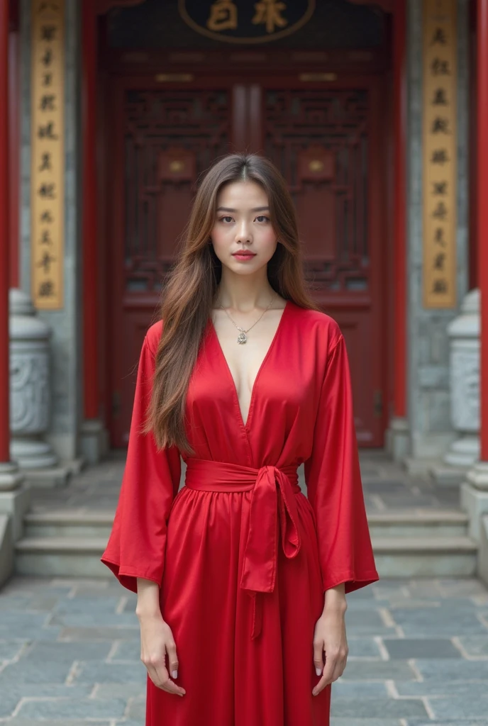 1girl, Longas_Hair, retrato, parte superior do corpo, China vestido de seda transparente, vestir, ornamento de cabelo, colar, jewelries, cabelos Longasos, Brincos, Roupas chinesas