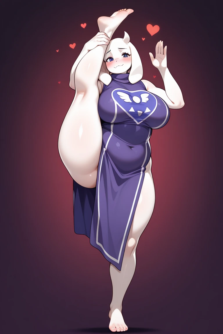 sexy,milf,toriel,Purple dress,bright purple eyes,big ass,Big breasts,