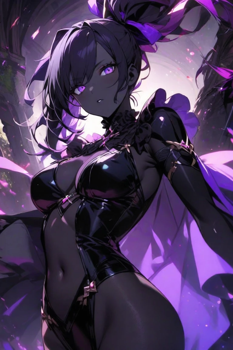best qualityer,tmasterpiece,Ultimate resolution,downy,Extremely colorful,Colorful,Valley background,(Purple fog),Dancer,Bikini tights,Blindfolds,huge tit,The kinky is exposed,(cabellos largos dorados),Bird wings,a matural female,Kneeling pose,black reotard,vale,fog atmosphere,Normal posture