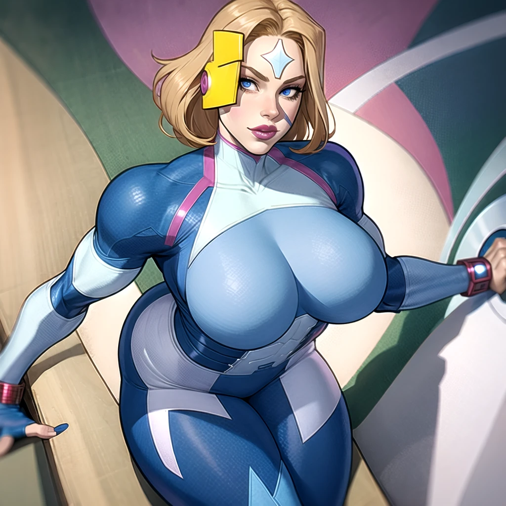 sempre em 正面,pose,gazing at viewer,standing alone, break, animated cartoon_CC_powerful_ownwaifu, www.ownwaifu.featuring, breastsout, hair blonde, blue colored eyes, large breastsout, shorth hair, lips, thicc thighs, make up, lipstick, muscular, muscular female, thick thicc thighs, huge breastsout, red lips, crotch, curved, neckleace, neckleace cutout, clothing cutout, Super heroi, waist belt, blue gloves, red cloak, collant branco, leg high leotard, leg high, loose waist belt, high collar, offcial art,Extremely detailed CG 8k unity wallpaper, lighting perfeita,colorfully, Ablaze_正面_face_lighting,pele Ablaze, (work of art:1.0),(better_品質:1.0), ultra high resolution,4K,ultra detali, fot, 8K, hdr, high resolution, (absurderes:1.2), Kodak porta 400, Film grain, nblurry background, (bokeh:1.2), Lens flare, (Vibrant_Farbe:1.2),fot profissional, (comely_face:1.5),
INFO