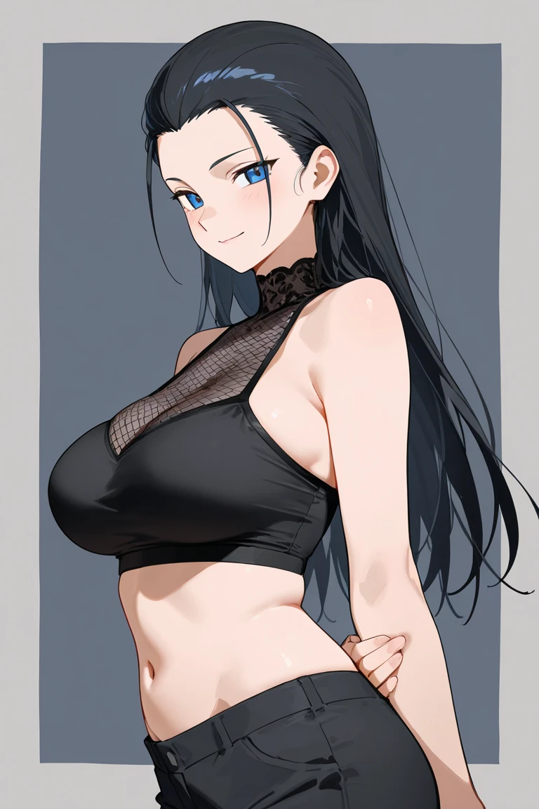 (1 mulher), (Sozinho), maduro, cabelo preto profundo, Cabelo ondulado, cabelo curto, Pale skin, camisa preta cortada, jaqueta vermelha, corpo muscular, average , tatuagens, jeans azul profundo, sorriso arrogante, cicatrizes no rosto