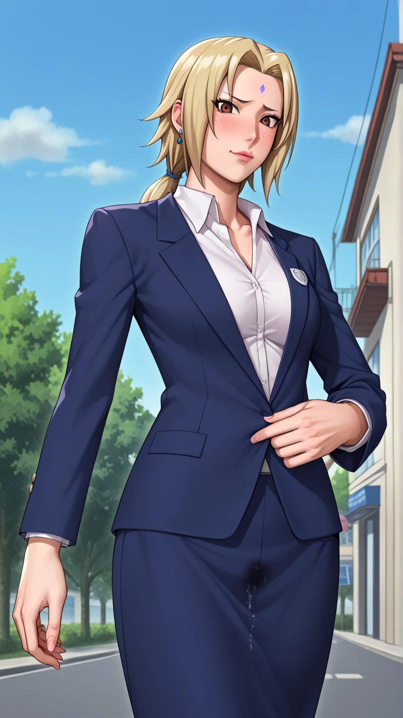 1girl, solo, long_hair, skirt, brown_hair, shirt, long_sleeves, hat, brown_eyes, jewelry, white_shirt, braid, earrings, outdoors, day, belt, pants, necklace, blurry, twin_braids, tree, coat, blurry_background, grass, realistic, cowboy_hat, cowboy_western