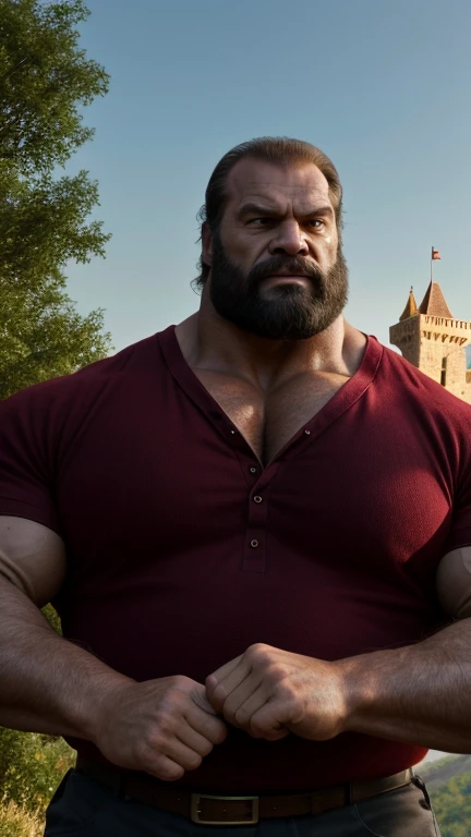 zangief,a man with a beard and a golden belt, fighting game character, street fighter 5,muscled humanoid,heavy looking,buff man,wrestler,Red briefs,capcom,street fighter,shirtless,muscular male,chest hair,visually weighty,bearded man,mohawk hair,no wristband,best quality