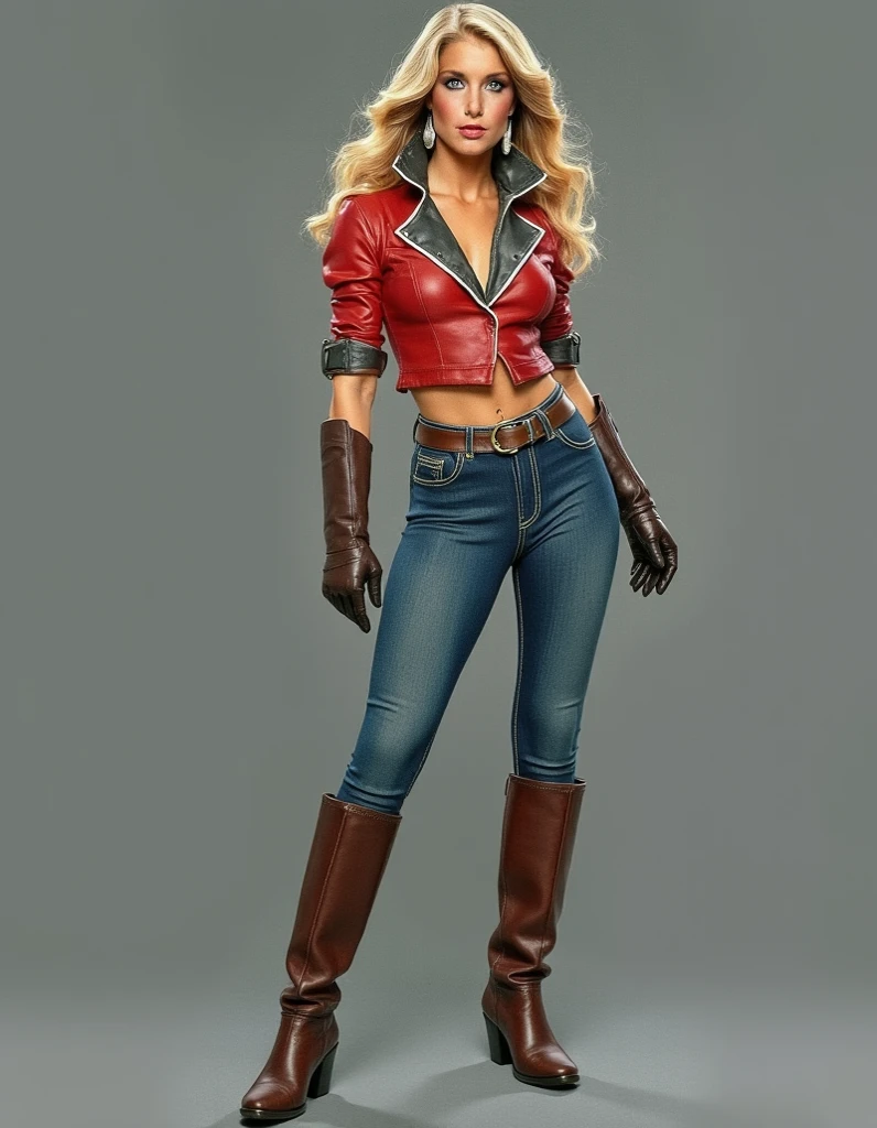 a woman with fancy hat, wearing leather racing pants and buttoned up blouse, cute pose, detailed face, detailed body, detailed outfit (reality: 1.4), (A hyper-realistic), (high resolution), (8K), (highly detailed), ( Best Illustration), (detailed eyes), (ultra-detailliert), Bright lighting, Professional Lighting.
