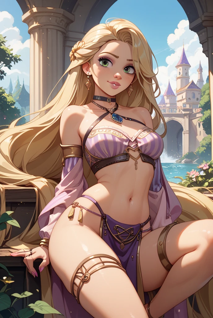 Sexy girl with rapunzel  hair
