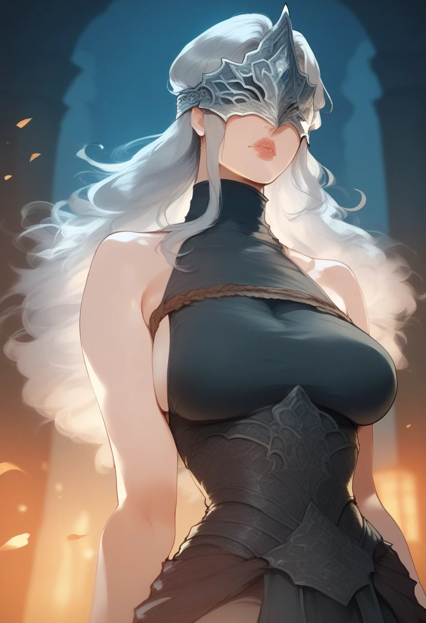 1 Elf Queen,pencil skirts,Mature lady, Redlip,fur,Elf long ears, Extremely detailed,Silver hair, Colored hair,Comb your hair in a bun,view the viewer(Masterpiece, Best quality:1.2)