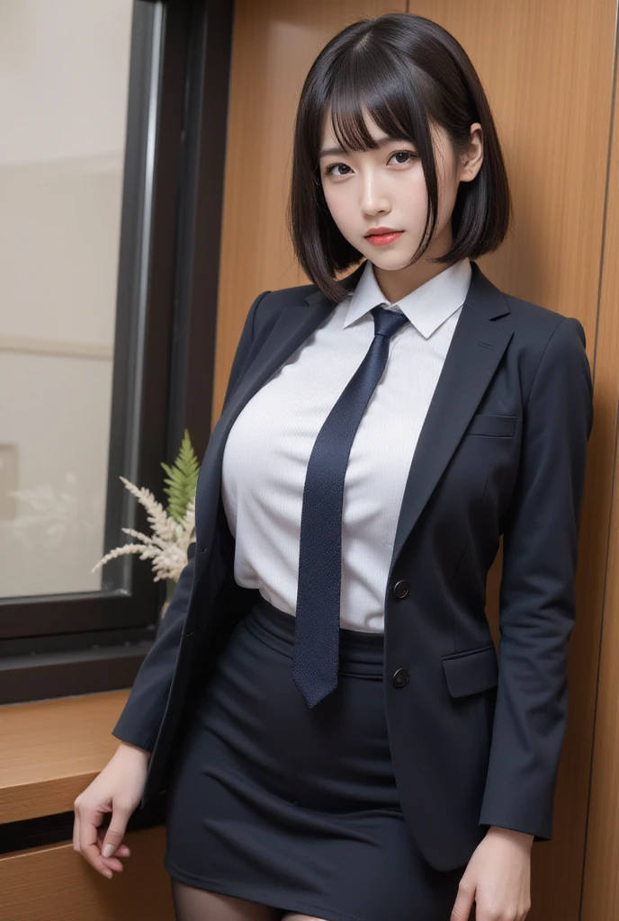 (((professional: step by step, god level final result))): " anime, anime-style realistic woman, (Mikasa akerman), 18-year-old girl, (gray blazer, ribbon, folded miniskirt, thigh-high socks, ( (sexy: short private school uniform)), high school classroom, beautiful details in the eyes, light on the face, especially strong light, (top of the eyes, smile: 1.2), shiny skin, ((( black hair, bob hair: 1.2) ) ), (thick thighs), ulzzang-6500-v1.1: 0.2, shy, (flash: 1.2), NSFW, ((seductive posture: 1.2, attractiveness: 1.2)), ( inactive), (standing: at rest), ((good anatomy: 1.2)), ((bright classroom, blurred background: 1.2)), perfect face, cute and symmetrical face, (High shot: 1.2)s., Lighting natural side, ((works master ), (realistic, photorealism: 1.37), (highest quality), (best shadows), (best illustrations), Clavicles ((large)), ((erotic, sexy, Wallpapers, Representation physics, film lighting)), Canon EOS Camera R50 50mm lens"