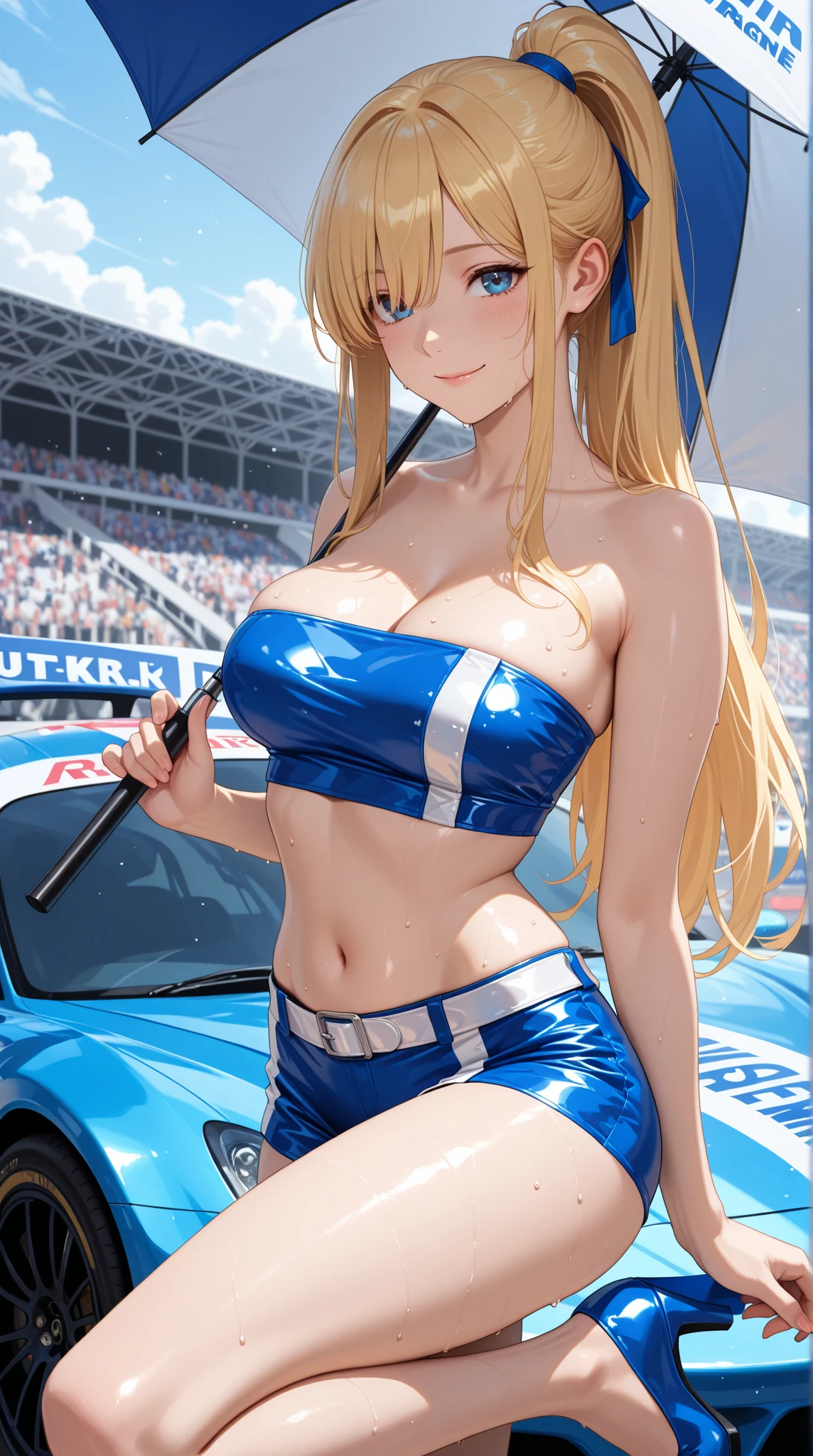retrato (solamente (Britney Spears) Posa a cuatro patas mostrando las nalgas a la pantalla, Atractivo cuerpo femenino, Looking away and looking back (boca abierta: 1.8), una chica sola, Luchadora callejera Cammy, cabello rubio con un peinado trenzado, ojos azules, Doble ojos grandes, morena, muslos gruesos, Grandes curvas, (((pechos enormes)), Escote Natural, caderas gruesas, nalgas grandes 4k, hdr, fotos realistas, textura realista, cuerpo musculoso, wearing a taut green swimsuit, perspiration, wet swimsuit, Collar de un esclavo. encadenado