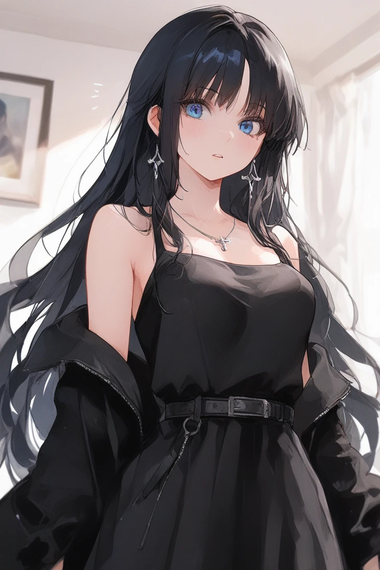 detached sleeves, fur-trimmed dress