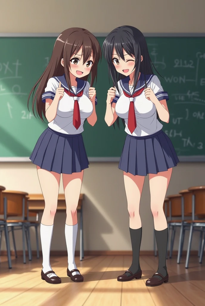 highest quality, ultra high resolution, (realistic: )2D official style cel animation,((Takamichi Elementary School students sitting side by side2people))Please open your legs a little,mini skirt,panties),full body portrait,train chair,Sunny,embarrassing,