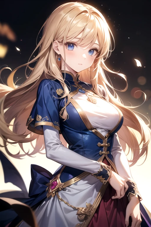 4k,High resolution, one woman,blonde,long hair,blue eyes,big breasts,Princess,Princess騎士,white holy armor,白色のPrincessのドレス,Princessのティアラ,jewelry embellishments,long sword,medieval castle town