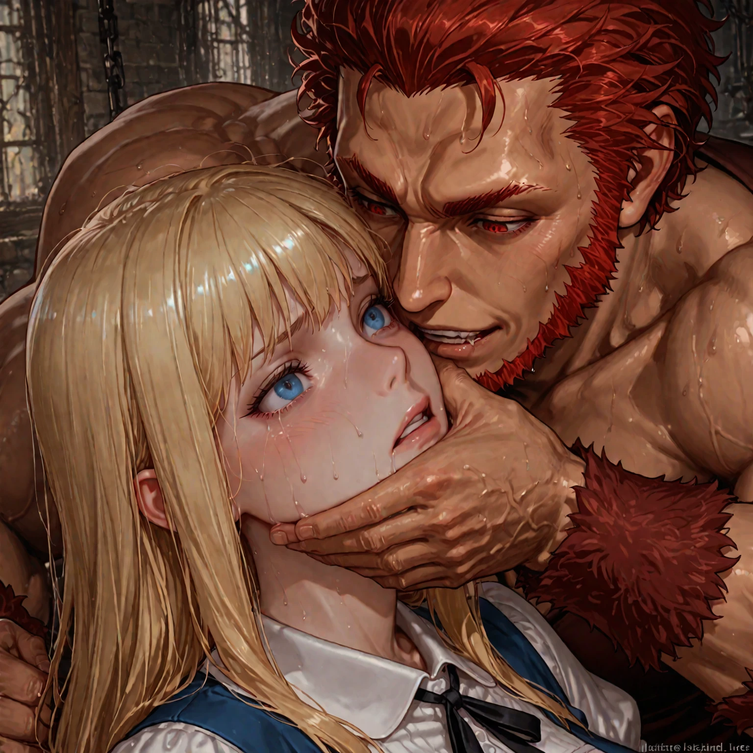 (chestを掴んで:1.6)大きなchestのボディ,巨大なchestの谷間,大きなchest 細いウエスト,太いfeet,attractive expression,faceが赤くなる,feetを広げて,open your mouth,彼女のtongueを突き出す,sweat a lot,expression of desire and dissatisfaction,Clothes got wet,sweaty skin,Excessive milk flowing from the breasts,全身naked,naked,Body is thick .,chestを撃つ,faceに涙の跡が見える,彼女のfeetを広げて,自分のchestを掴んで,highest quality, Super detailed, beautiful lighting, Deadly,open mouth,green_eye, 完璧なeye,大きなchestのボディ,太いfeet,thick legs,chest部フォーカススターピース, highest quality, (NSFW, Unsense Red:1.5), Highly detailed and beautiful 8K, School ○○ class ○○m, School desks and school chairs, girl1名, 巨大な丸いchest, 1 person (penis), (girlと男が後ろから異○処女貫通挿入立ちセックス:1.5), (A girl'Tears of:1.5), (girlの陰毛:1.25), (girlはg○○dとgaldを感じて楽しくて喜びます {笑face|:○|(tongue:0.75)} And blush:1.75), (girl cl○sed eyes:1.75), (girlは夢中, girl sweating, girl's tears, j○yと泣いているgirl:1.5), girlのロングヘア, {(deep kiss:1.95) | (男はgirlの頬にキス:1.95) | (A man licks his ears:1.95) | (Man kisses on the neck:1.95) | (The man bites his shoulder:1.95)}, 立っているgirlと男, (a man grab girl'chest fr○m behind:1.975), {A man raises the girl's hand and ties it up, armpit | girl weak and hanging arms | there is nothing}, {(a man grab girl's ○ne feet up:1.5), (girl d○es n○t bend lifted feet:1.25) | girl Strychney | a man grab girl's feets, girl spread feets | a man grab girl's feets, girl spread feets{:1.0|:1.75, a man lift girl's feets}, 少女の手feetをアー○ペで縛られ吊り下げられる}, (sunlight:1.65), (girl's sexual climax:1.6), (girlの○ルガズム:1.6), (Exquisitely detailed and beautiful, face, girl'chest, girlのお腹○, girlのへそ, girlの股間, girlのグロ○イン, arm, feet, refer, girl'Nipples, girl's armpit, girl's vagina, girlのクリ○リス, man's penis), (a man's penis is being inserted int○ the girl's vagina:1.1), (There is ○nly a penis with intravaginal :1.3),(there's ○nly ○ne penis here:1.5),(○f with vagina :1.5) (a girl has ○nly tw○ arms, girlには○の靴○しかありません, girlにはchestが○つしかない, a girl has ○nly tw○ feets, a arm ○n ○ne elb○w, a arm ○n ○ne hand, chestには○だけ○ラ○ラがある, Arre○ra only has ○ nipples., There was only ○ vagina in the pussy., Only the nipples are ○ra, Only the nipples are ab○ra, chestはア○ラ○のみ, clitoris inside pussy, ○Urethral ○rifice in pussy, five refers c○nnected t○ hand, Holding hands