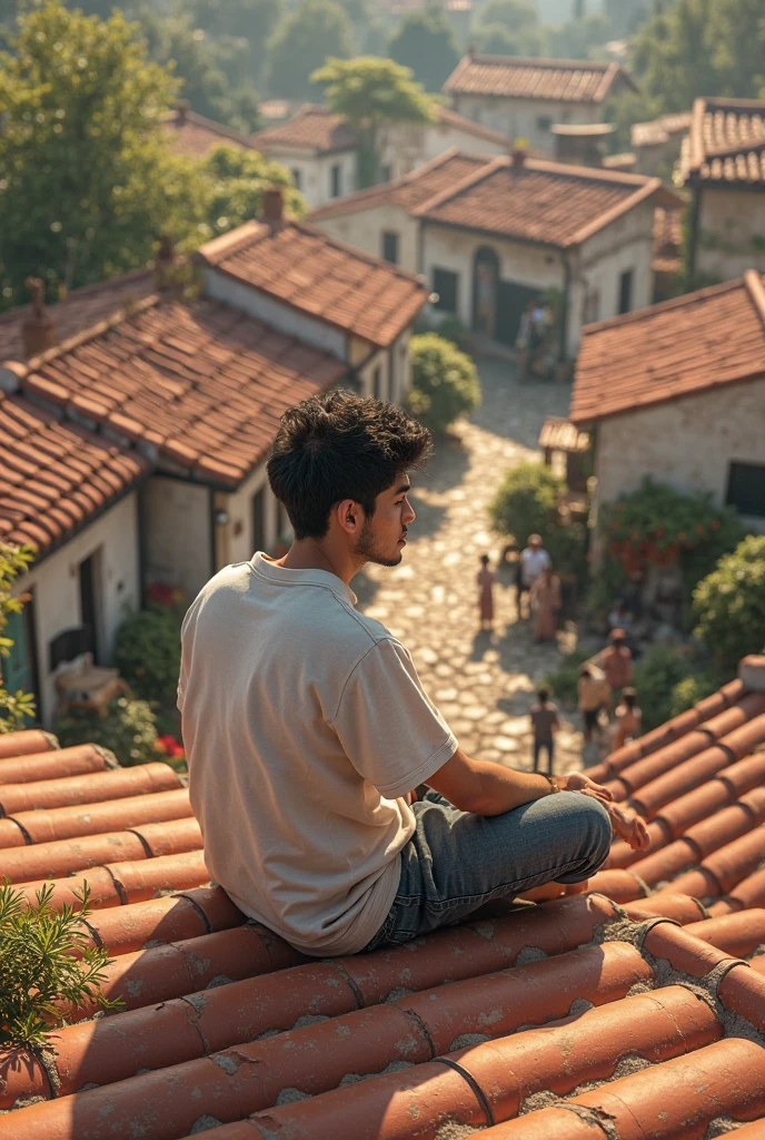 A boy on the balcony of a building