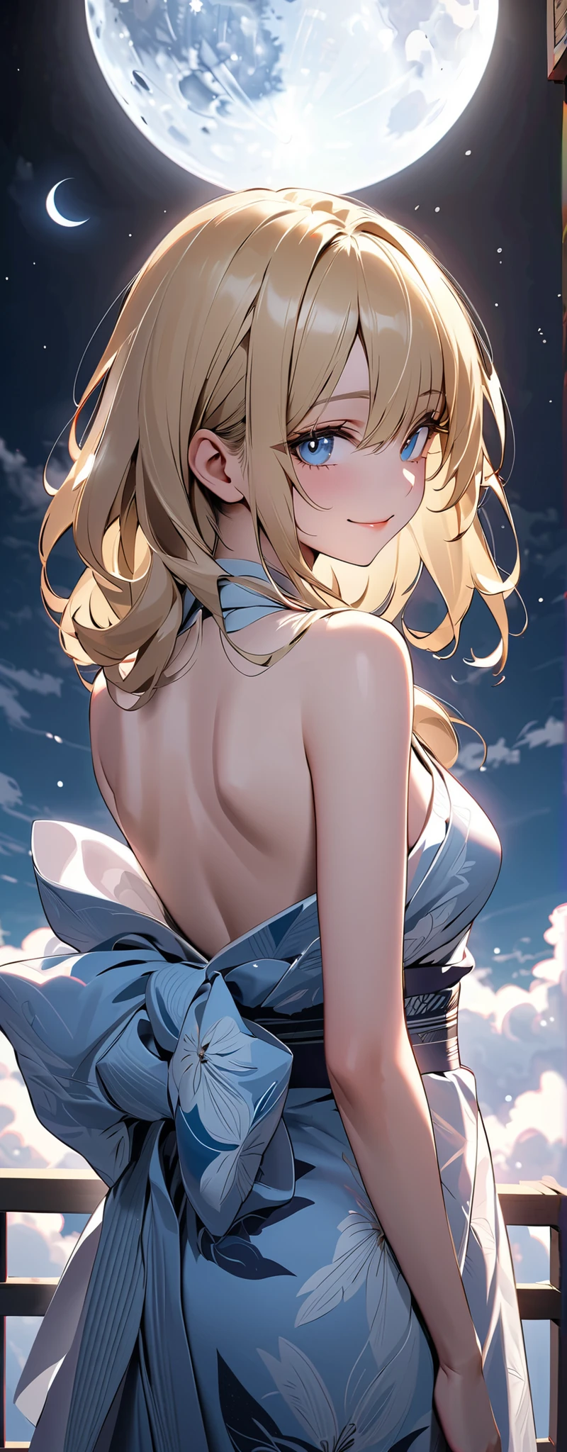 (Ultra-high resolution of the highest quality, masutepiece, Best Quality, 8K, Super Detail, Best Quality:1.3), (Anatomically correct:1.2), (1 :1.8), (Loli:1.8), ld:1.8), (petite body,   build,  stature:1.6), (flat chest:1.2), (drooping eyes), (blush cheek:1.3), (long hair:1.2), (blonde hair:1.2), tiara, (blue and white luxury frilled princess gown:1.7), (jewel, gem:1.2), (europe castles balcony), (beautiful sunset glow:1.2), front view, Extremely cute, (extremely detailed beautiful face), Authentic skin texture, beautiful hair, beautiful face, beautiful eyes, beautiful body, beautiful hands, (happy smile:1.5), (face focus, armpit focus:1.6), (standing)