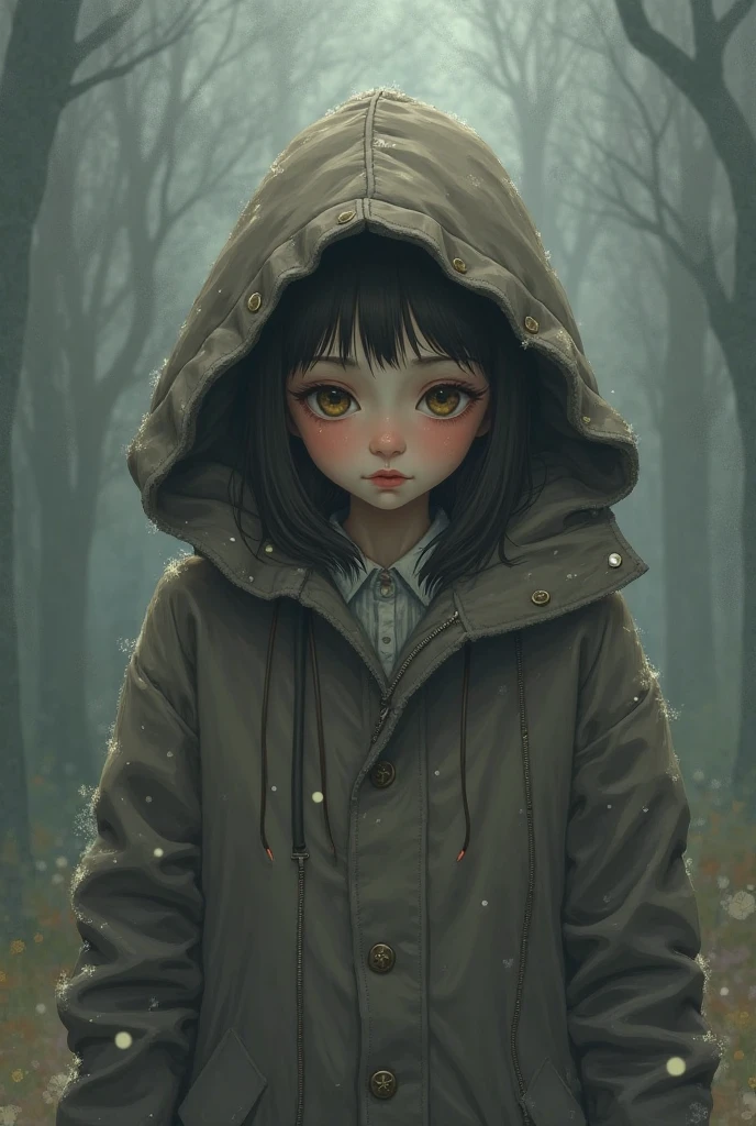 girl（The face should be clear） Old Bridge Forest horror