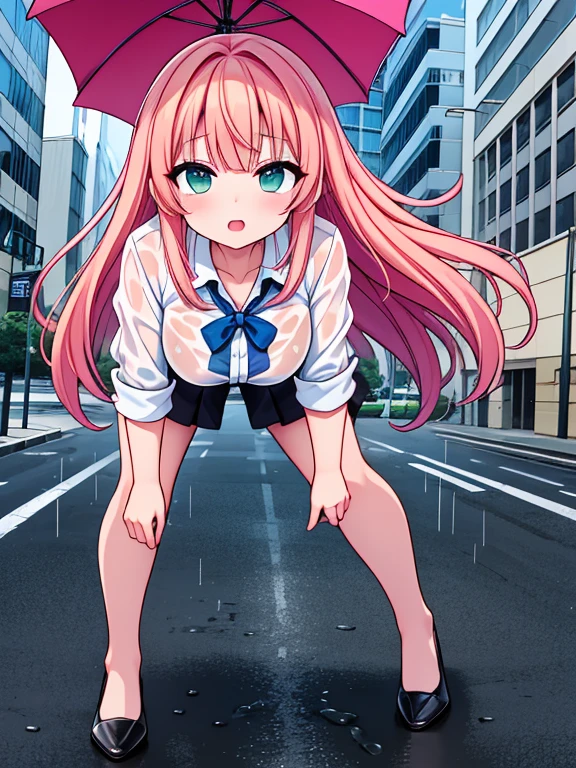 GotouHitori, long hair ,pink hair, big breasts, solo ,nipple, 16years old, Speed walking, Expressway, naked, , , Peeing, lactation, projectile lactation (Sweating profusely, Love juice, Wet Woman, female ejaculation)