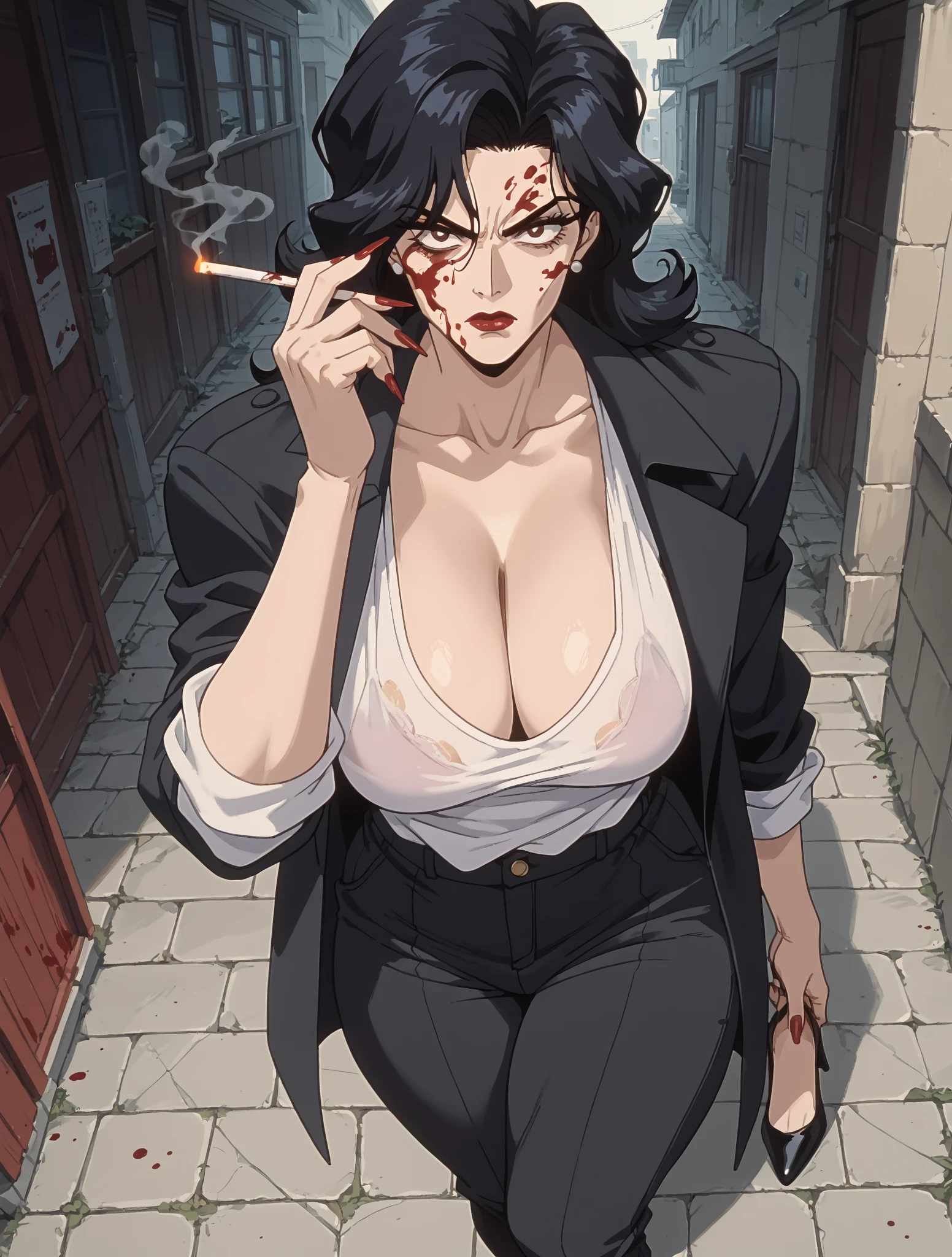 杰作,1woman,A wonderful character show,4K anime,(animel:1.2),Anime drawing of a female warrior in Hanfu and robes,Mysterious oriental atmosphere,Plump breasts,Slim and well-proportioned waist and abdomen,Perfect body,Realistic Hanfu,Wear boots,Combat posture study,a whole body,Dress,Fur coat,Heroine image,Martial arts anime style,colored sketch,Sketch art style,anime artsyle,digital anime,The ultra-great resolution,Realistic scale SFW,Place your hands in her body position!,Full body combat stance,Combat action,Gesture painting,Fine sketching,Full Body Portraits,,animepainting