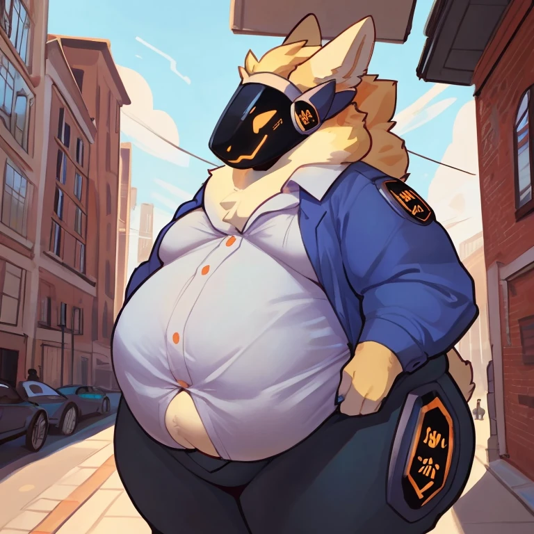  Furry, caricatured, full body, anthropomorphic black cat, male character, body full of fur, no shirt, wears tight shorts, a big cock bulge, a noticeable belly full of liquid very big and round, something is moving inside his belly. He is sitting in an armchair in an apartment while he rubs his belly, the street light comes through the window, the departament is all dark.