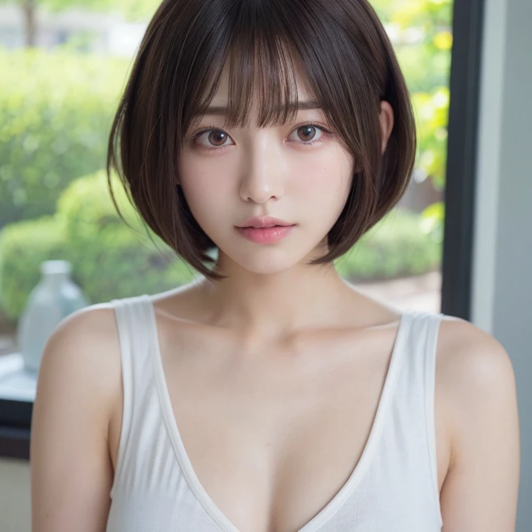 Did G, One girl, Detailed skin, View Viewer, Brown eyes, (Short hair with bangs:1.2), (Medium chest:1.0), (middle breast wheel:0.8),
(Realistic:1.4), (highest quality:1.0), (Ultra-high resolution:1.0), 8k, RAW Photos, (masterpiece:0.2), (Purelos Face_v1:0.5) Cover your mouth with your left hand