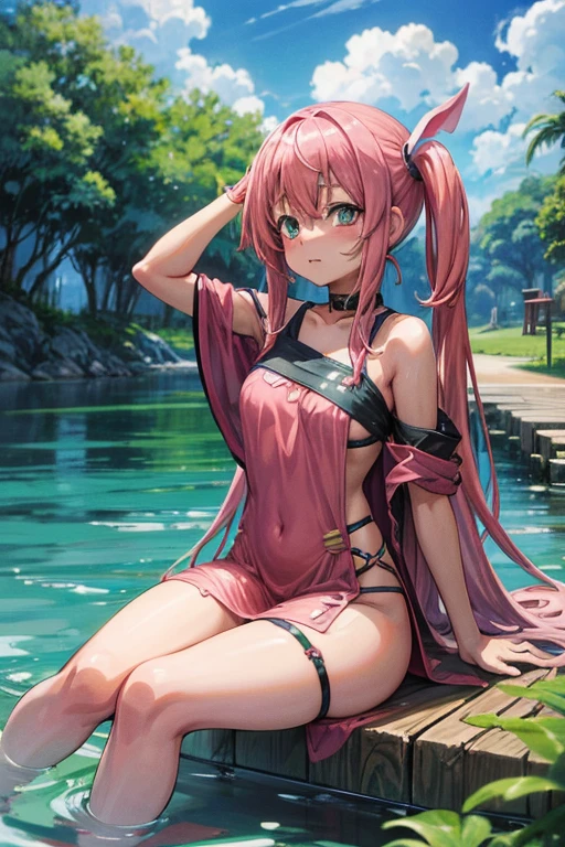 (From Side), Small breasts, sideboob barbosa, (flat chest), (Drooling), (Wet), (deadpan), (Tears), up looking_で_viewer, 10 year old fashion trendy beautiful beautiful beautiful girl, Gentle and attractive Chinese beautiful girl, , Delicate and sexy collarbone, charming oval face, Double eyelids, Smart peach blossom eyes, Pink lips, small nose, Bare shoulders, Focus on the face, Chest close-up, Ultra high definition, Super Detail, Fresh and impressive, Nipples are visible