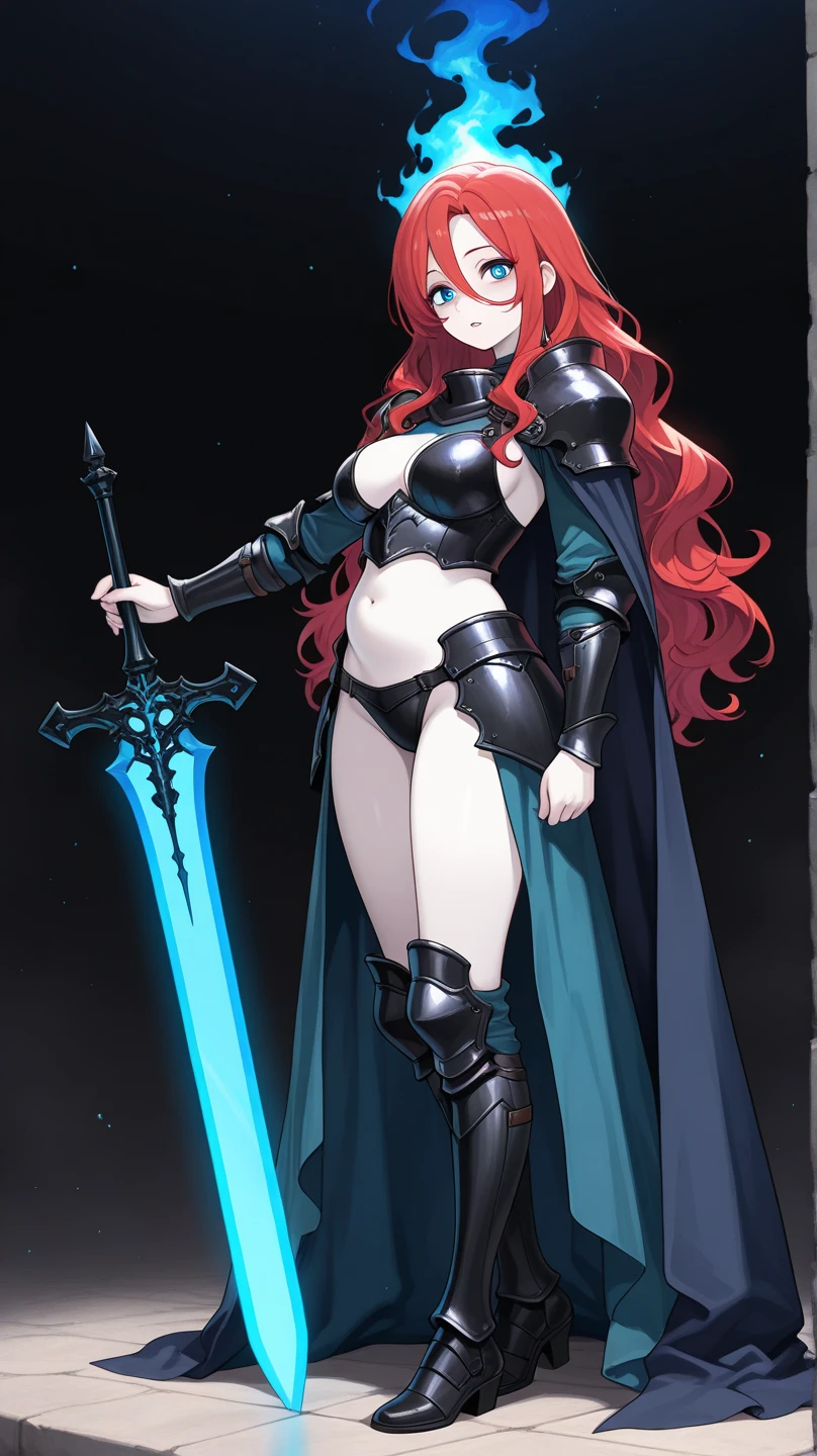 (masterpiece, best quality:1.2), 1girl, satanx, dramatic lighting, god rays, dark, smoke, mist, fog, fantasy landscape, (embers), magma, light particles, breasts, red bikini armor, red cape,annoyed, soft particles 1nf3rnalAI, standing, full body, boots,,smile, happy, standing,full body, sword holding