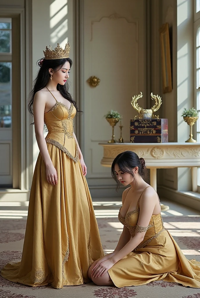 Make me a human king and queen hybrid of some kind of animal, I want something elegant that represents the monarchy