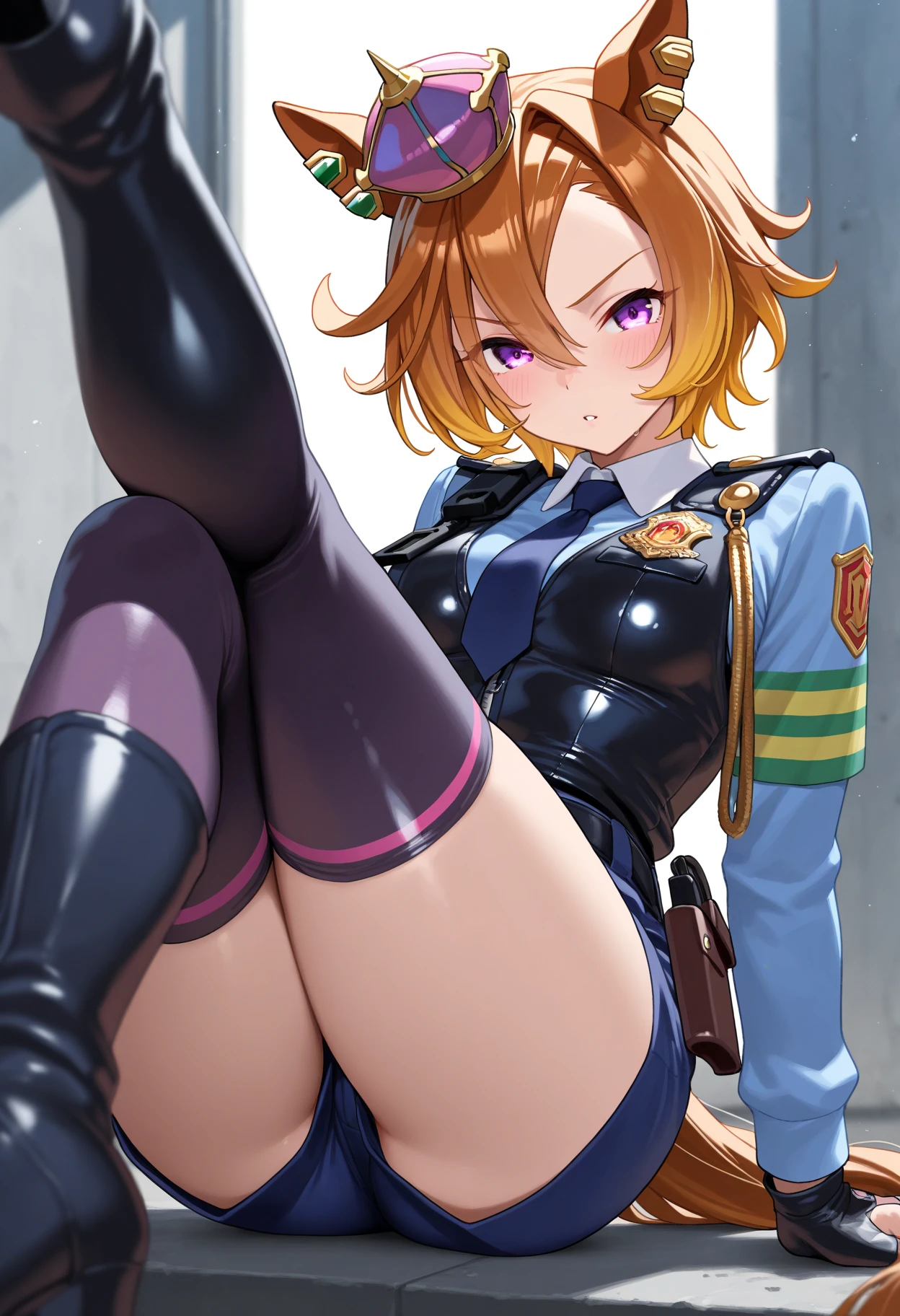 NSFW,Big Breasts,Crotch crack,A woman stands in front of a group of robots, Steampunk, synthesis, Beautiful android woman, Stormy epic war scenes, Inspired by Richard Avedon, ,Black,skin,Dieselpunk Policewoman, Redhead woman, Girl in suit, Complex fashion clothing,Formal hairstyle, Beautiful female soldier,Trousers half removed,Slipped pants,Micro Lingerie,blush,Surprised,Saliva,White Breath,orgy,sex,penis in pussy, pussy juice,