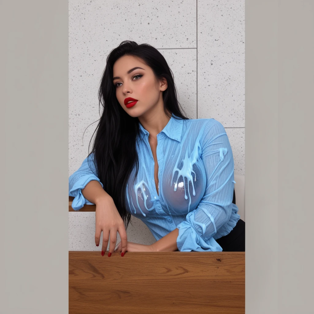 Amazing portrait of a Malay woman, long straight silky black hair, adorable baby, seductively and adorable, glossy lips, blushy smiling, (collared shirt, white shirt, denim's short skirts), sunglasses, casuals,(medium puffed breast, ample cleavage, round hips), bright skin, normally and perfect body, masterpiece, hourglass body, under coconut trees, beach background