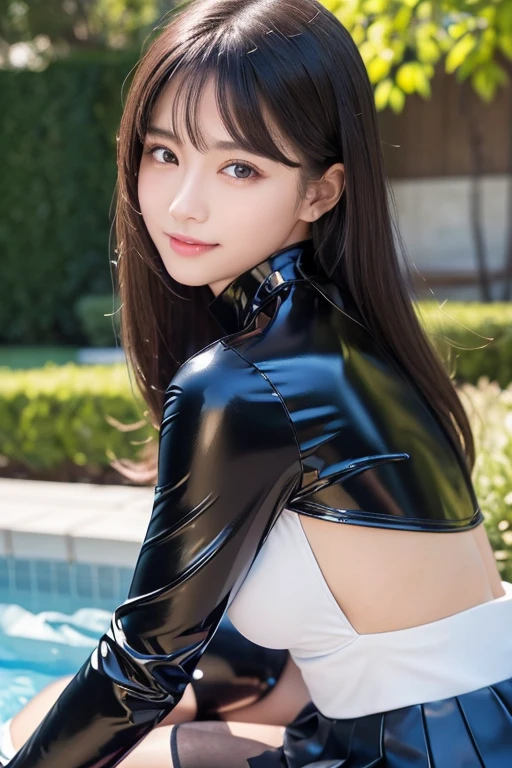 a close up of a woman in a wetsuit posing on a beach, seductive tifa lockhart portrait, tifa lockhart, tifa, seductive anime girl, portrait of tifa lockhart, beautiful alluring anime woman, glamorous tifa lockheart, succubus in tight short dress, full body xianxia, japanese goddess, tifa lockheart
