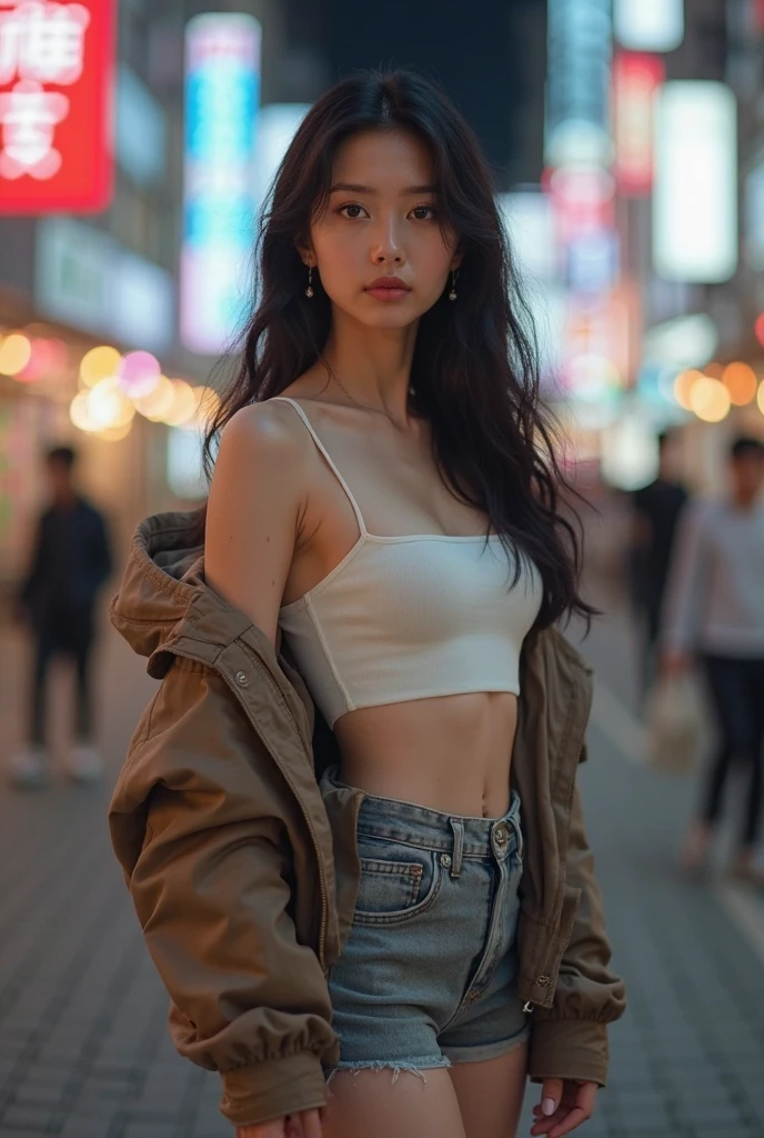 (Cinematic Aesthetic:1.4) Photo of a beautiful korean fashion model bokeh dinner