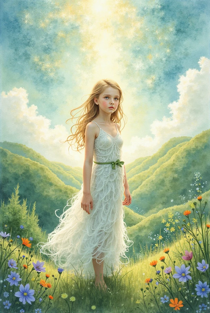 naked, Adorable 7 year old beautiful girl full body,