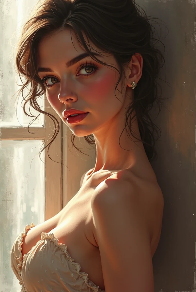 masterpiece, best quality, 2girls, (closeup), 18yo teen, slim, small breast, naked breast, nipple, wasteland, grey, desolate, watercolor, ((small breasts)), (flat cheast)