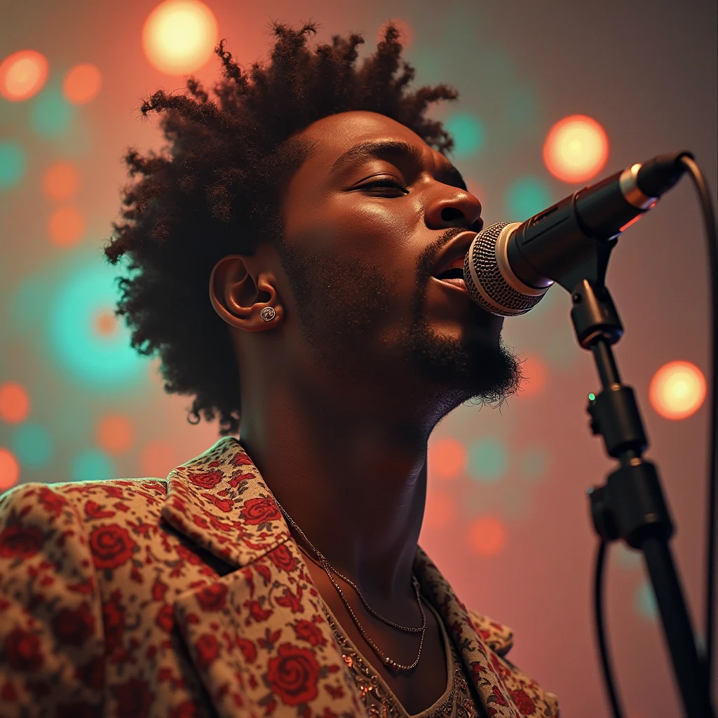 Character: Black Rapper, Teen, Skinny, Man Rapping To Crowd, Shirtless, Hair, Braid